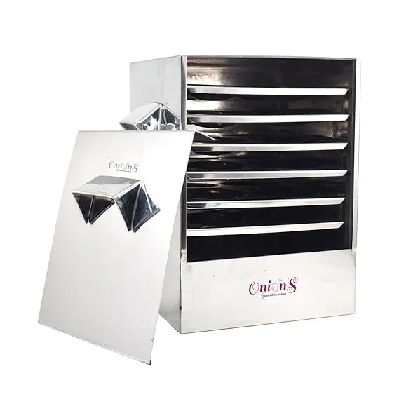 Onions Stainless Steel Cauka Square Cubic Idly cooker with 6 Regular Idly plates